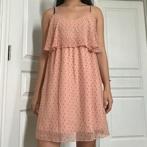 Charming Charlie Peach Flowy Dress with Hearts